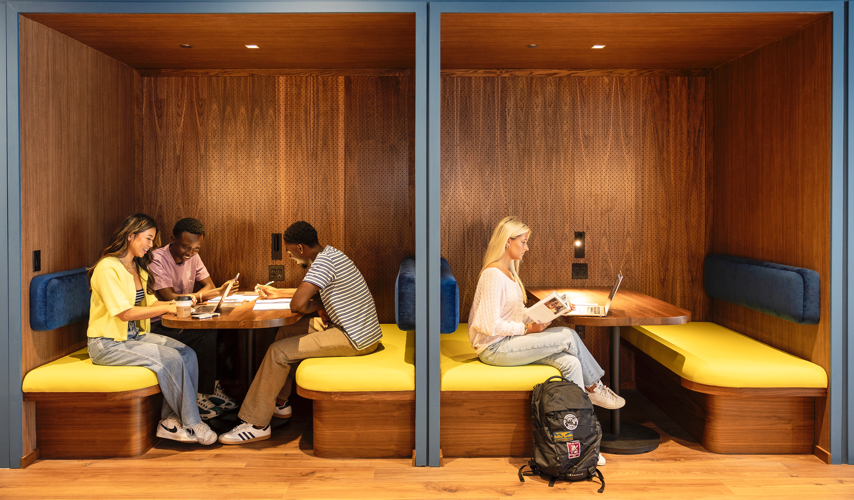 residents using the study booths